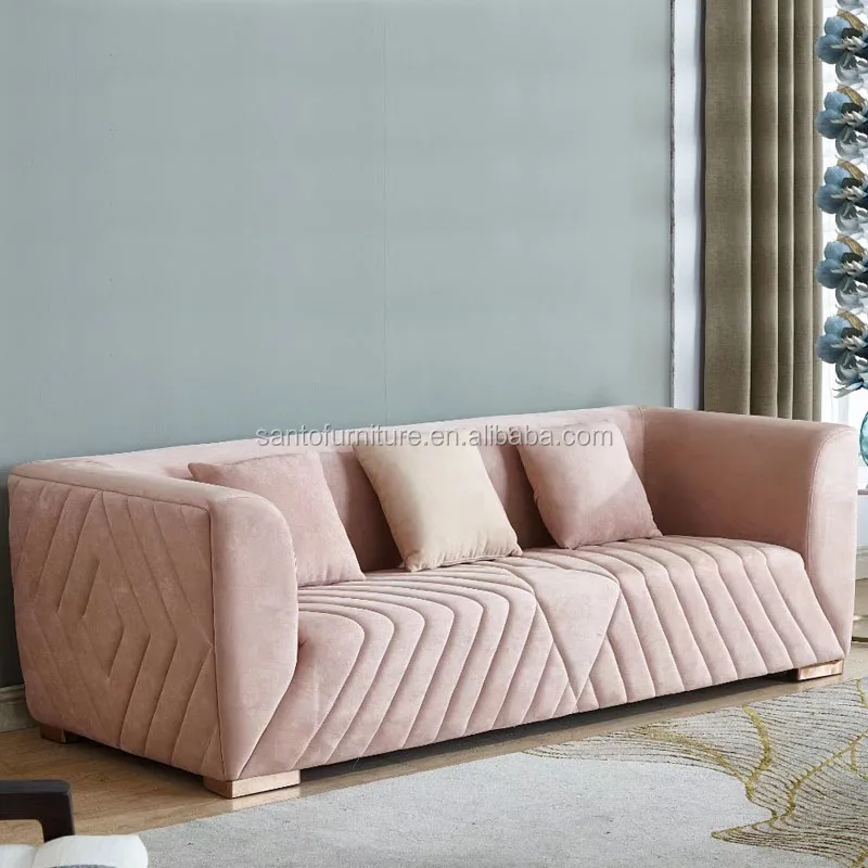 Luxury Italian Furniture Tufted Green Velvet Fabric Chesterfield Living Room Sofa Modern Design