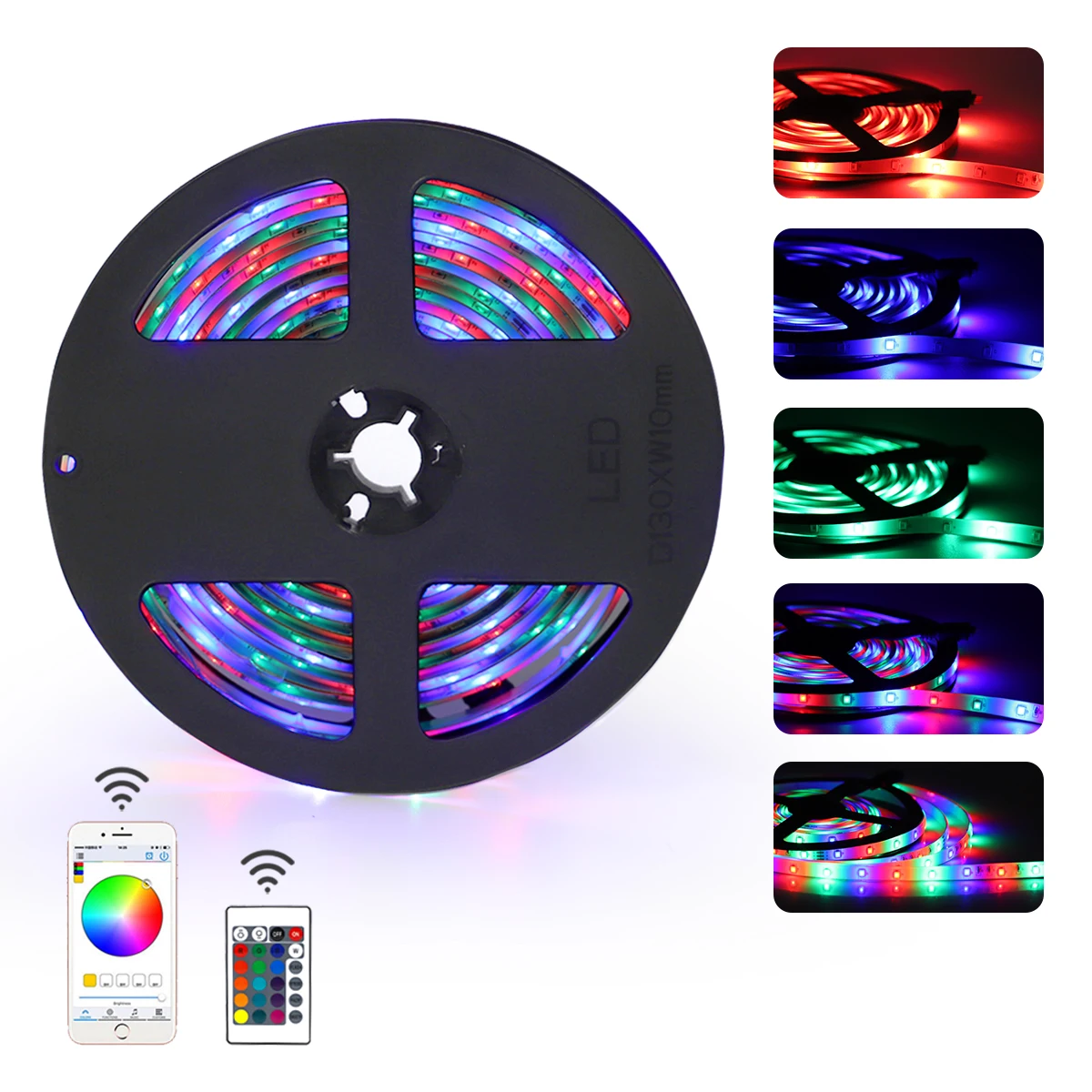 Умный Wi-Fi светодиодный контроллер RGB светодиодные полосы света Беспроводное управление 5 м 24 Вт ленточный свет с клавишами дистанционного управления