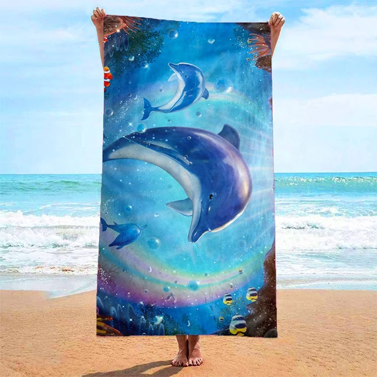 High Polyester Microfiber Terry Beach Towel Digital Printed Novelty Logo Soft Quick Dry Home Gym Travel-Available Children