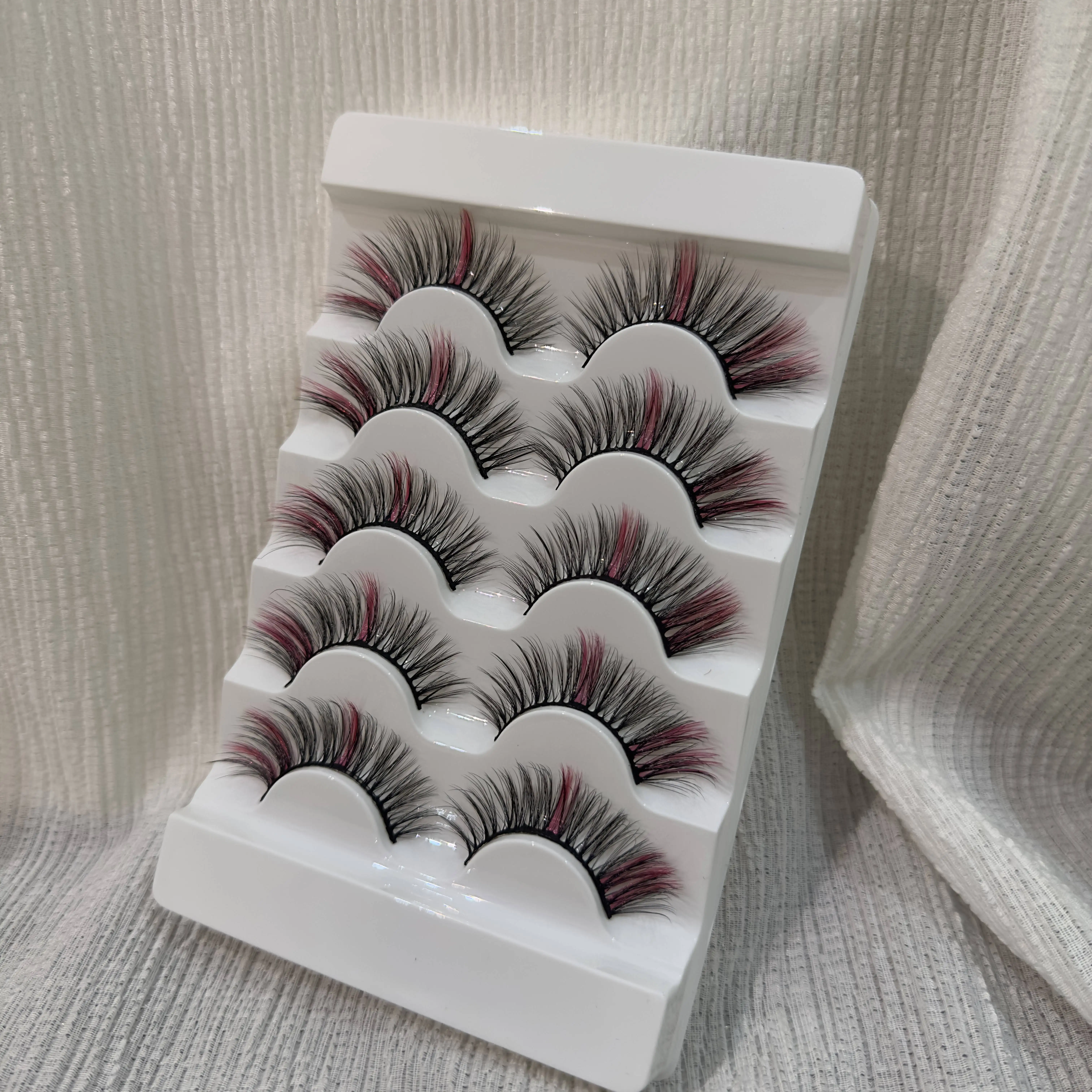 Double color natural extension glue-free false eyelashes Christmas promotion style 8mm-14mm