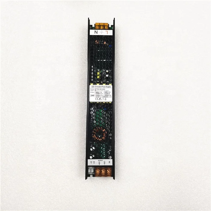 Светодиодный драйвер TOTIWO с регулируемой яркостью, американский источник питания для освещения, адаптивный электронный низковольтный драйвер 300 Вт 24 В, черная Длинная лента, тихая