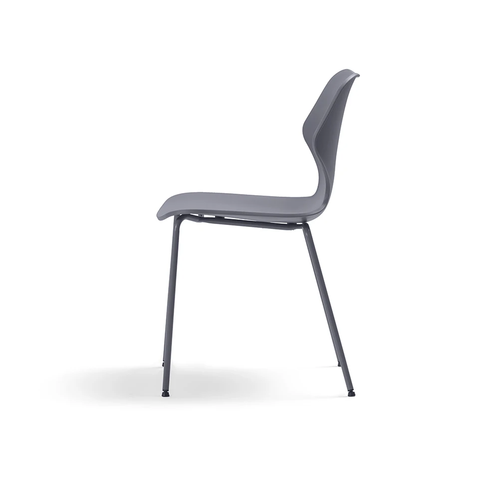 Modern Style Grey PP Body Steel Leg Restaurant Dinning Room Chair Dining Chair of 6 4