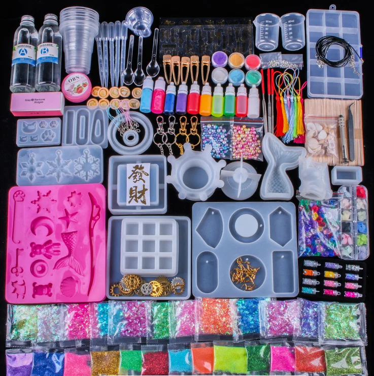 1KG Set Professional Epoxy Resin for DIY Accessories with 6-8hours Curing Time 500ml epoxy resin and 500ml hardener