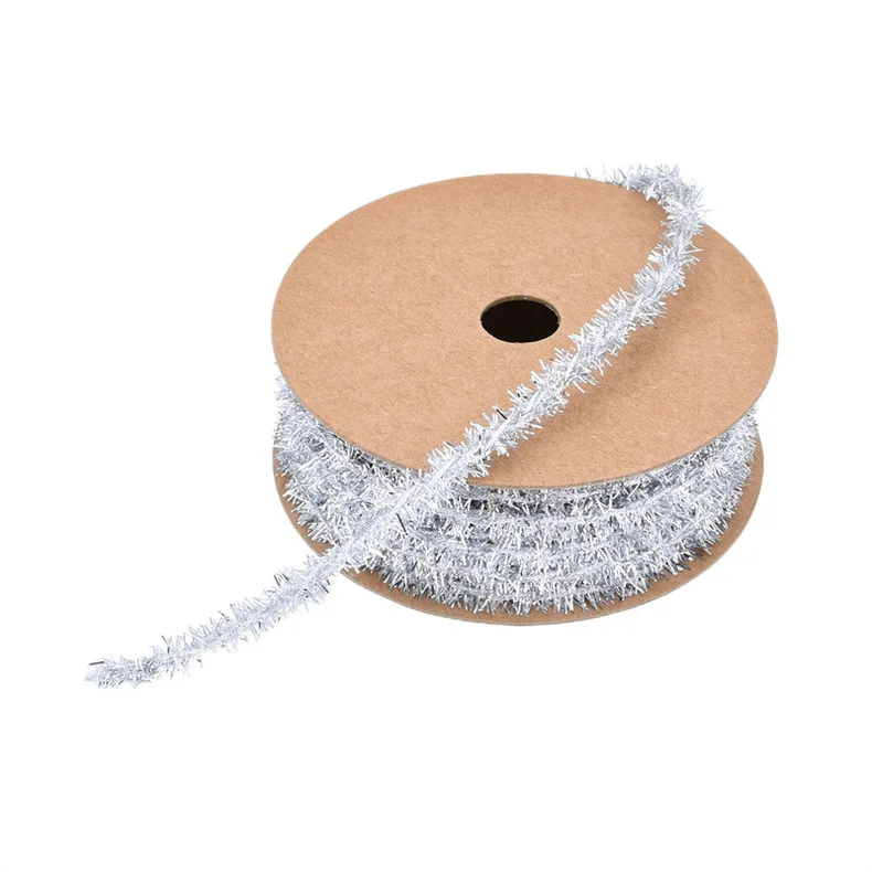 Christmas tree gift packaging fringe wool tops ribbon decoration gold leaf silk thread Christmas latte art ribbon 20 yards_12