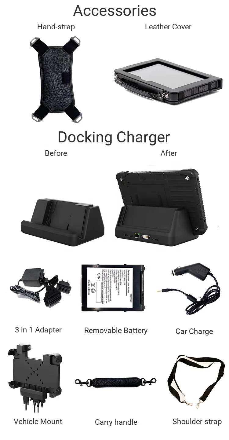 GENZO 12 inch Window-s 10 with keyboard Waterproof IP65 rugged tablet with rs485 and barcode scanner Z12