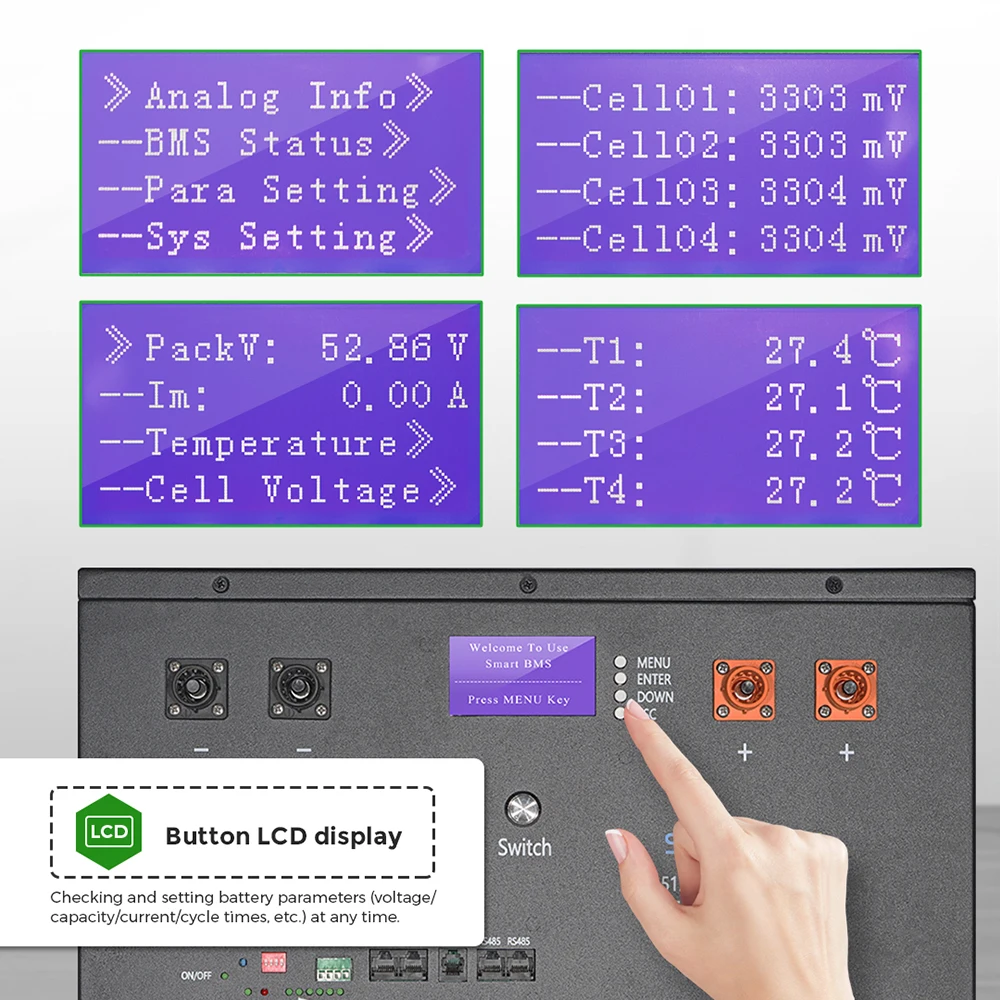 ESS 48V 51.2V 280Ah LiFePO4 Battery Module with Rack 15kwh 30kwh 45kwh 60kwh 75kwh Lithium Ion Battery Solar Home Energy Storage