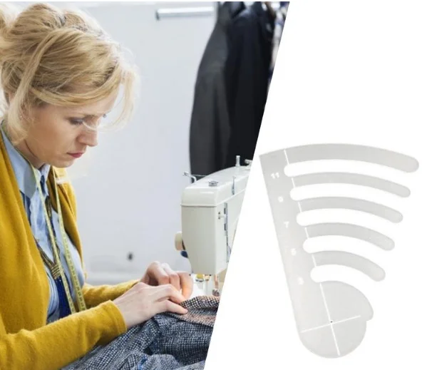 
 «Сделай сам», изготовленная на заказ, Акриловые Швейные изогнутые измерения линейки, из кусков, прозрачное, Швейные шаблон ручной работы школы 4 предмета в комплекте  