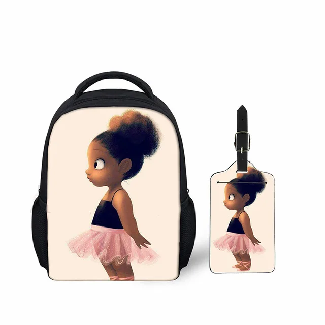 
POD Kids School Bags Set Art African Little Girls Print Unique Costom Baby Cute School Bags Wholesale School Backpack For Girls 