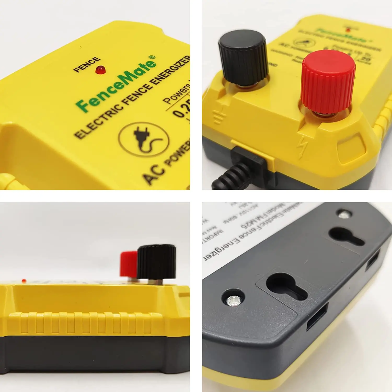 FenceMate Electric Fence Energizer with AC Power up to 5 Miles / 20 Acres  Fencer with Output Energy 0.25 Joule Voltage 4.5 kV