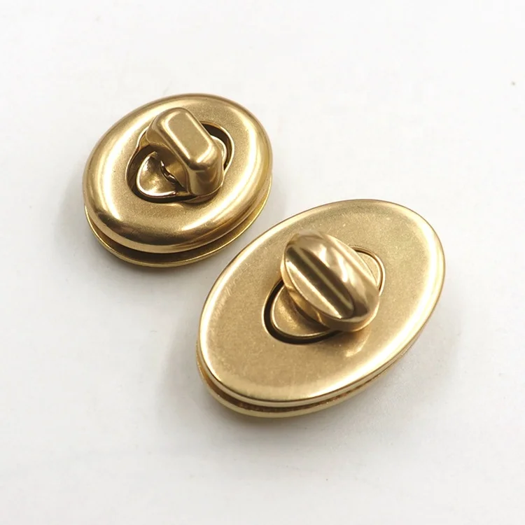 Luxury Bag Metal Hardware High Quality Bag Luggage Lock Accessories Solid Brass Turn Twist Lock Brass Bag Lock