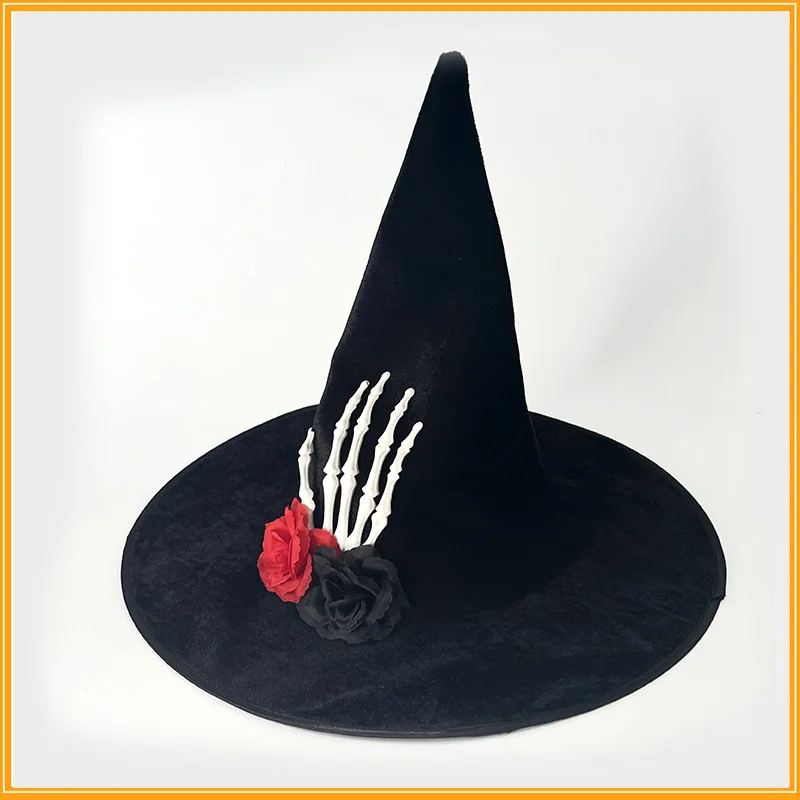 New Cosplay Witch Hat Gothic Theme Party Wizard Hat Skull Skeleton Witch Hat