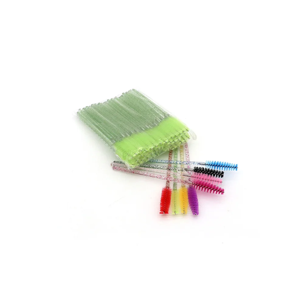 50pcs Mascara Wand Makeup Brushes Applicators Kit Eyelash Extensions Eyebrow Brush Container Black Disposable Eyelash Brush