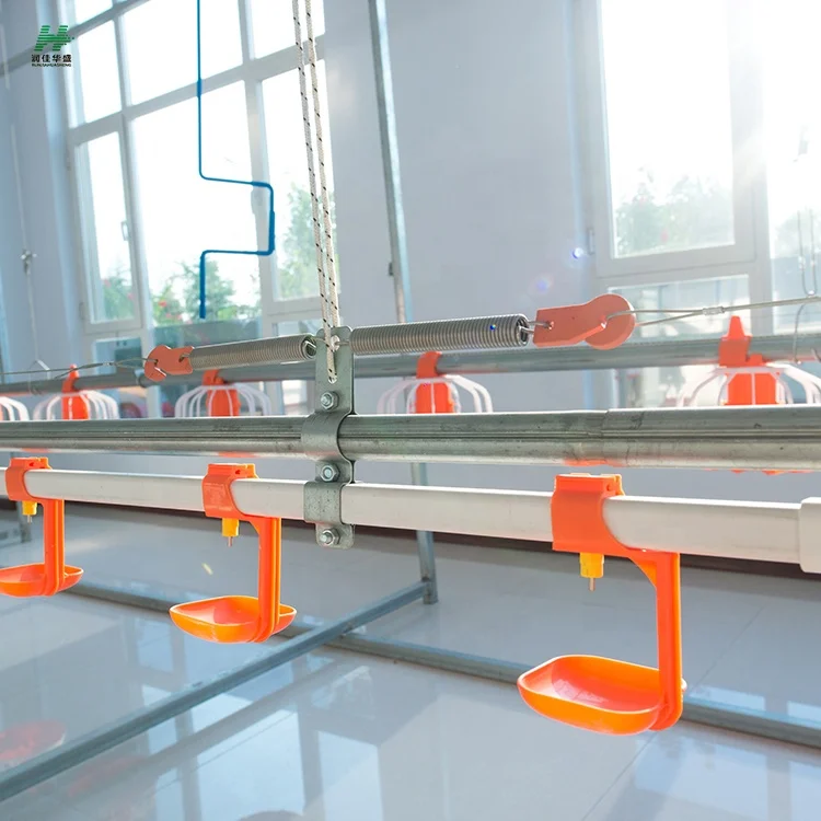 Automatic Chicken Feeder Poultry Farming Equipment Waterer Drinking Double Nipple Drinker Hanging Water Cup
