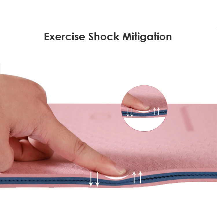 ZHOYA SPORT Custom Logo Exercise Anti Slip Eco Friendly Double Layer TPE Yoga Mat Light Weight Home Gym Yoga Mat