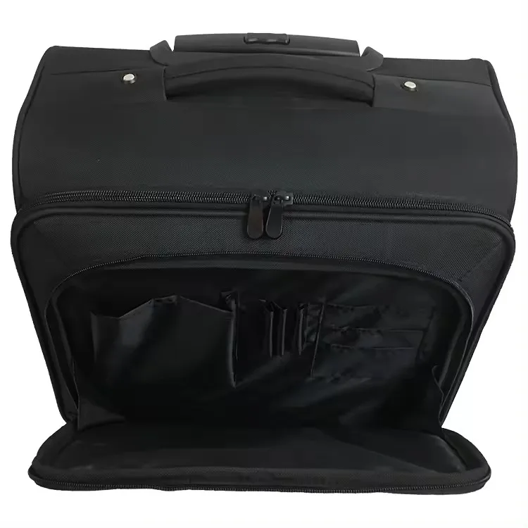 Fashion 2 Wheels Durable Black Laptop Trolley Luggage Bag  16 Inch Carry On Luggage Suitcase For Travel