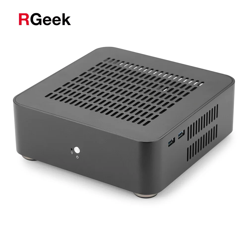 RGeek L65S пользовательский фирменный тонкий HTPC алюминиевый маленький компьютер USB3.0 Micro ATX Mini ITX ПК чехлы с верхним отверстием