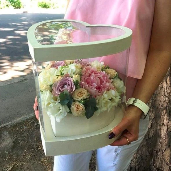 Custom made clear PVC flower packaging boxes