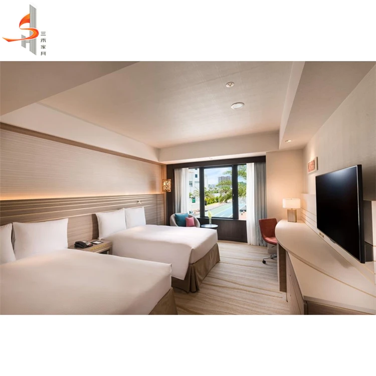 Sanhe Customized Hot Design 4 Star Hotel Furniture Hotel Room Bedroom Set