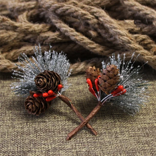 DIY Handmade Creative Packaging Gift Box Accessories Artificial Christmas pine needles mini christmas pine needle accessories