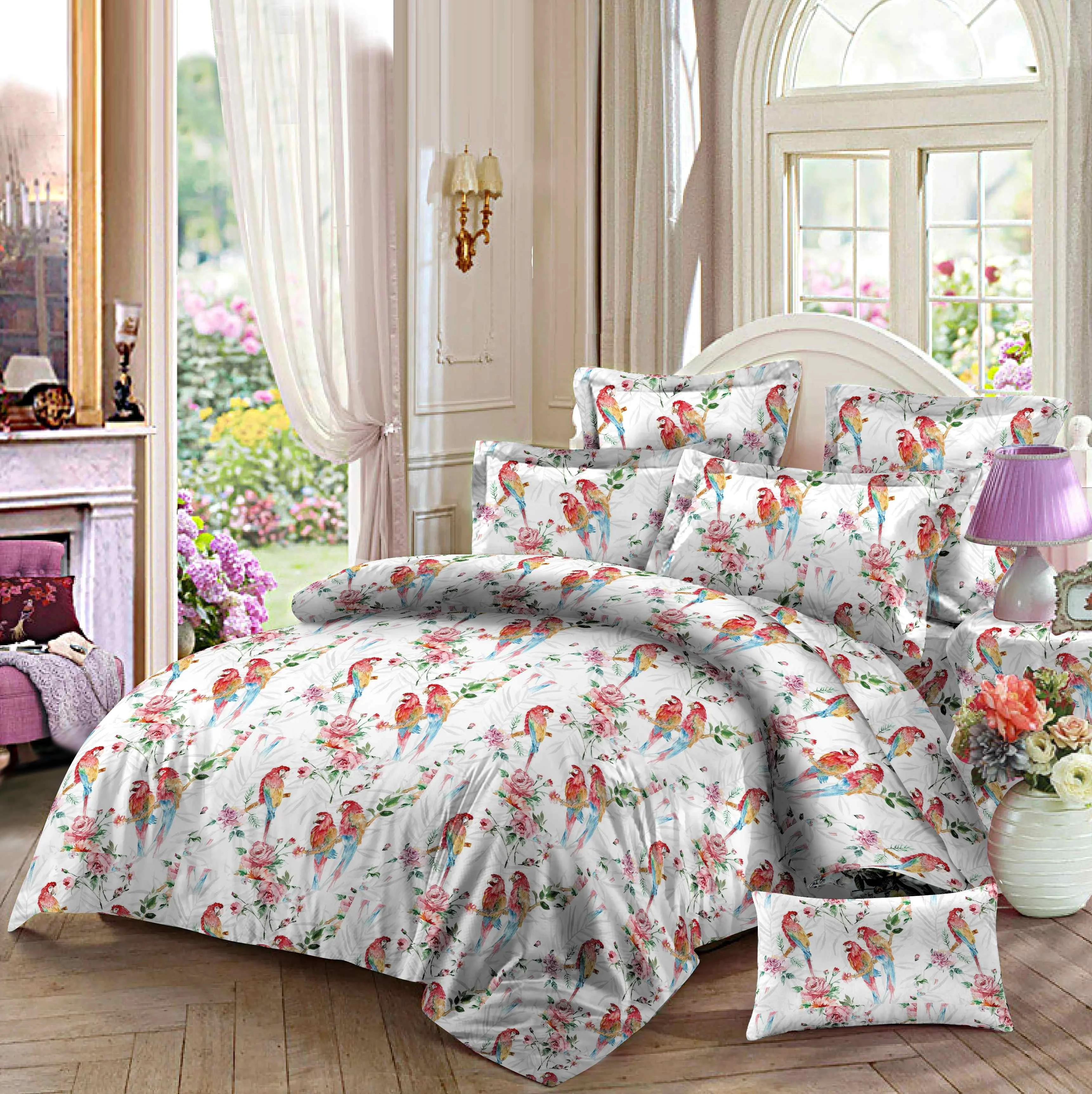 100 polyester microfiber fabric disperse pigment printed fabric new design for hotel home bed sheet for bed sheet set