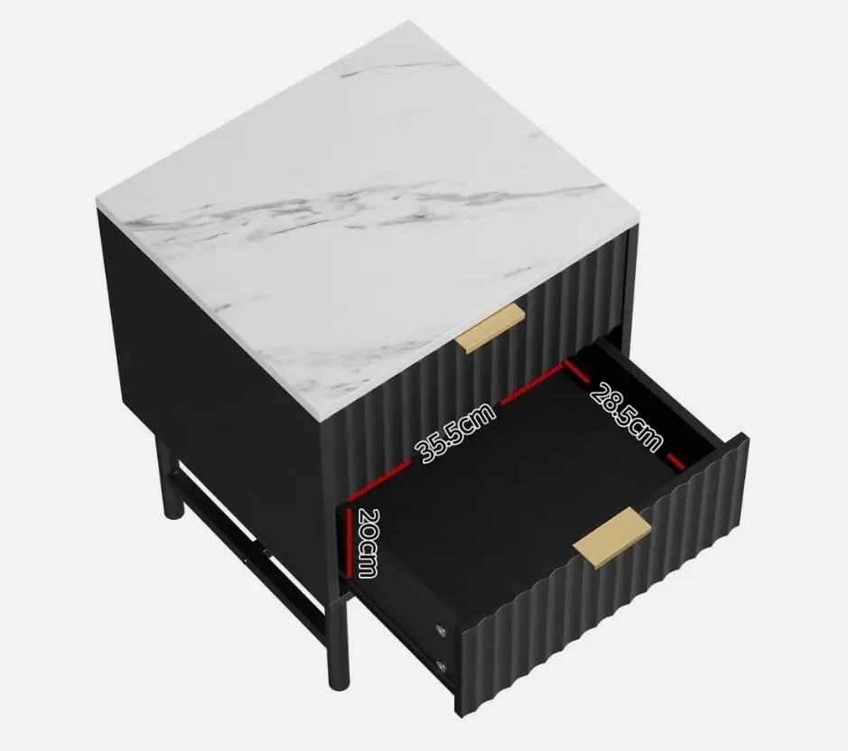 Hot Sell Nordic Nightstand with Charging Station Unique Luxury Bedside Table Suit Any Style Side Table Drawers