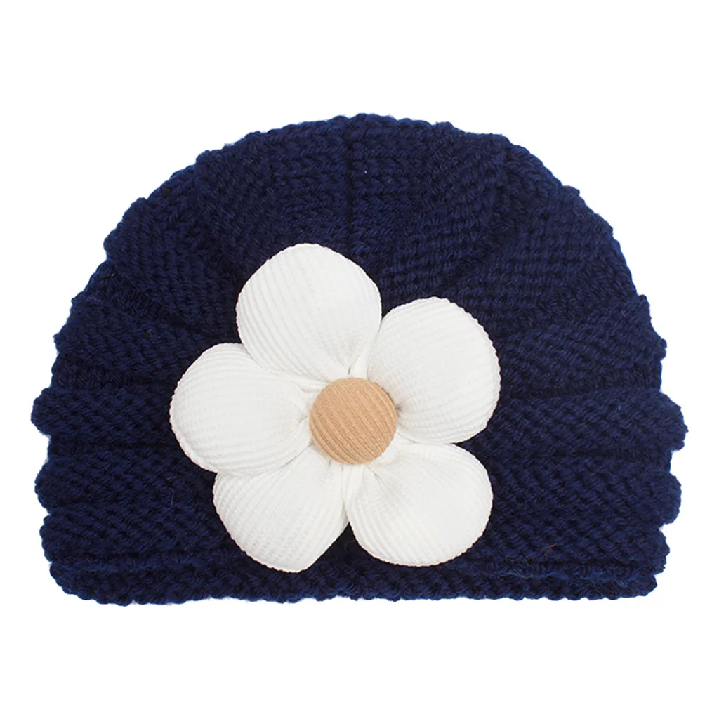 Fashion Baby Boy High Quality Winter Custom Knit Flower Shape Hats Baby Beanie Hats For Baby
