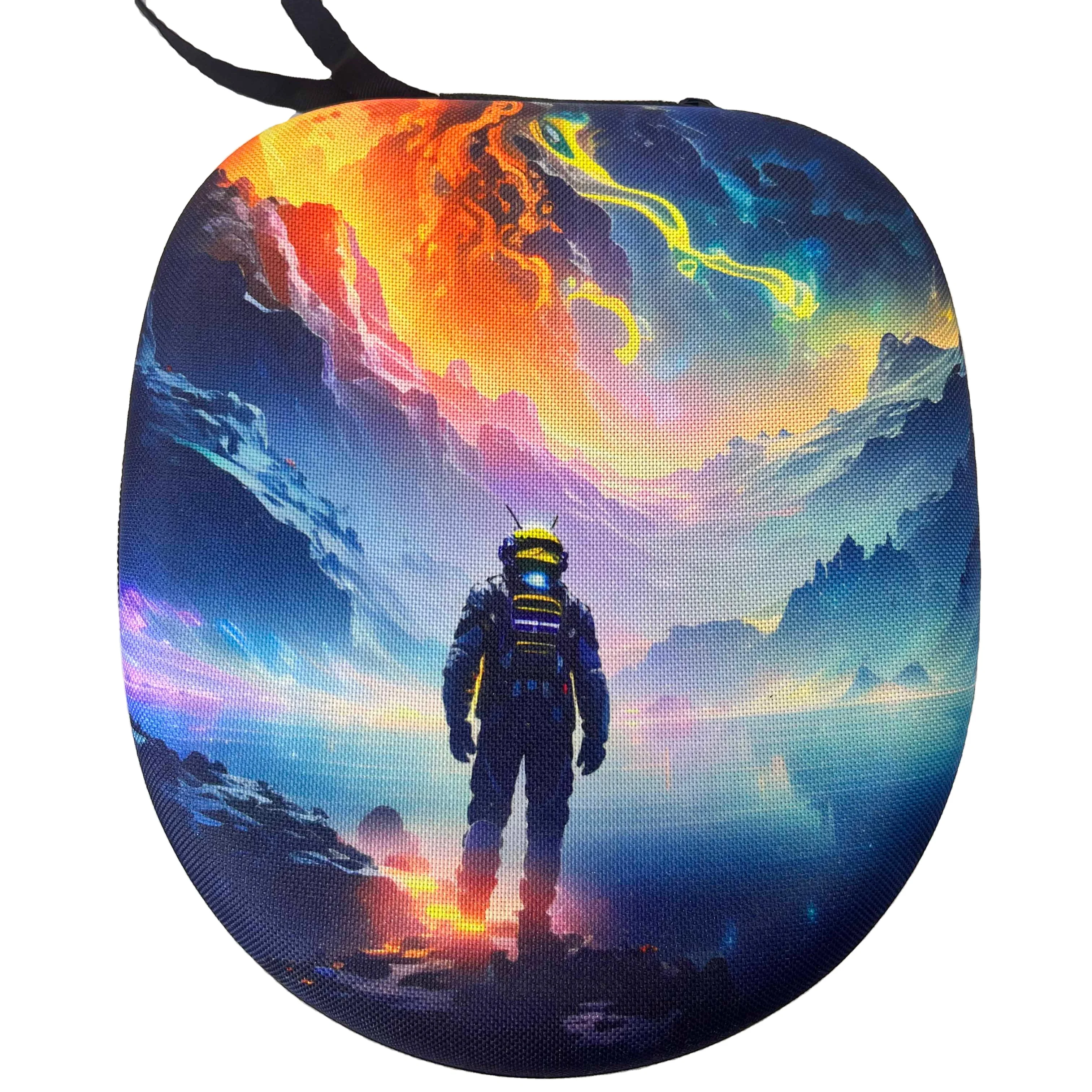 Loop chain with string EVA Factory custom colorful astronaut pattern travel bag