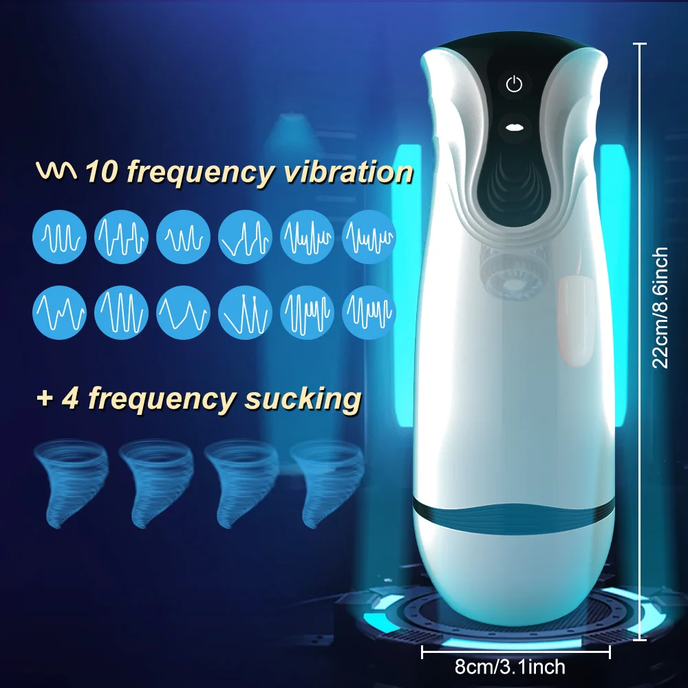 Automatic 10-Vibration Male Masturbator with Voice Feature Adult Sex Toys