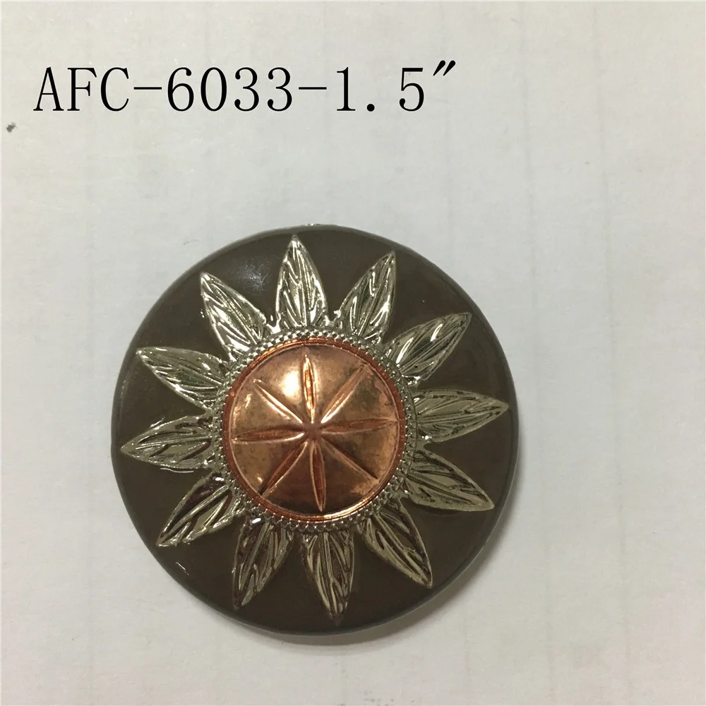 
antique copper round sunflower conchos 1.5
