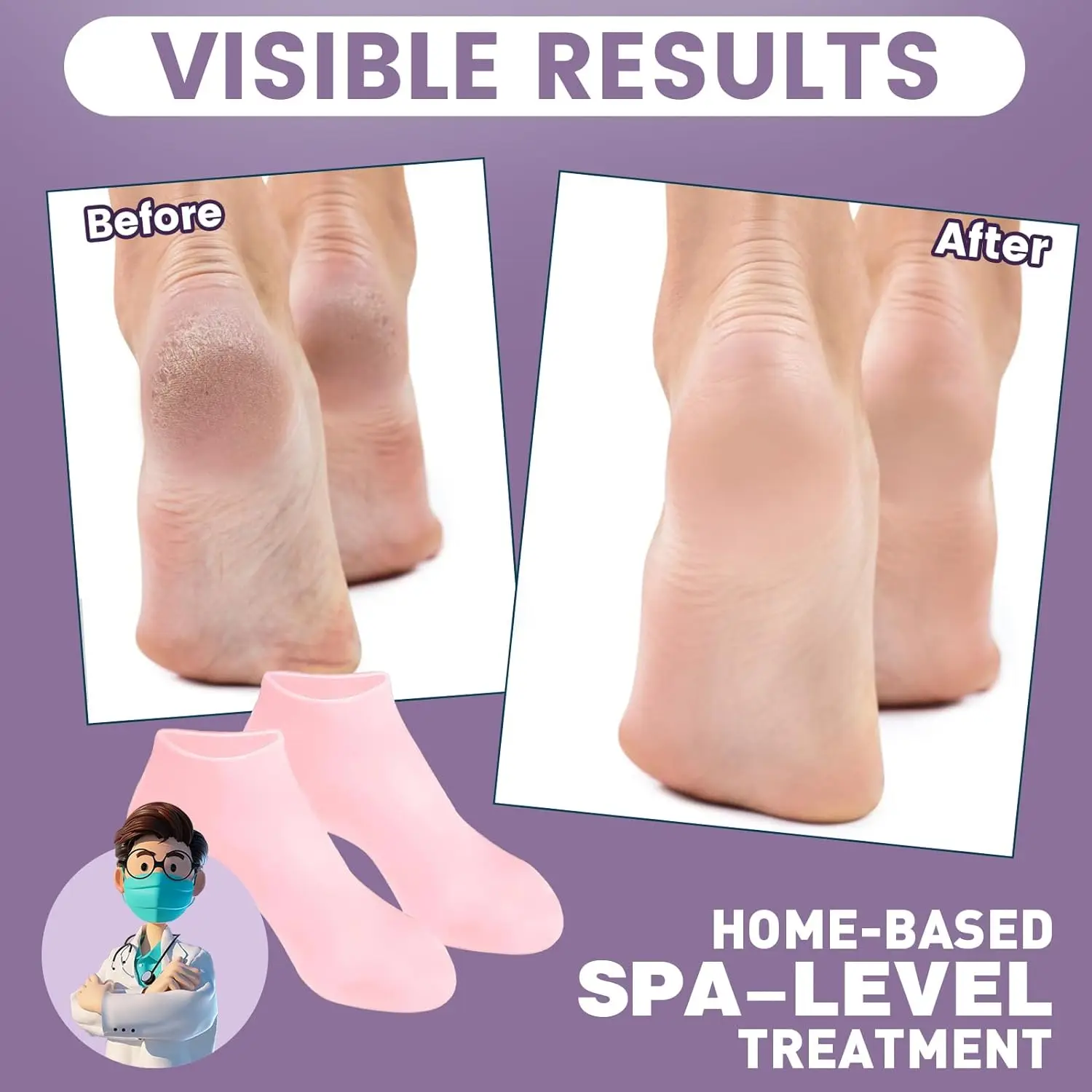 Foot Care Silicone Moisturizing Socks Spa Gel Socks Silicone Gel Socks