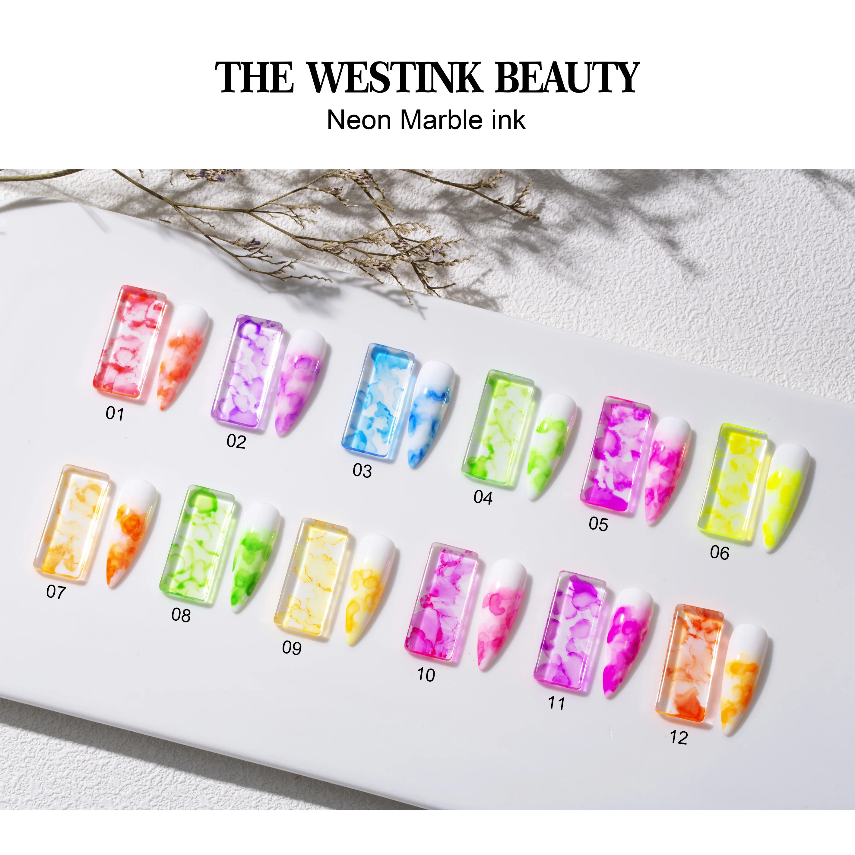 Westink Beauty blooming gel Marble art ink for DIY color Nail design
