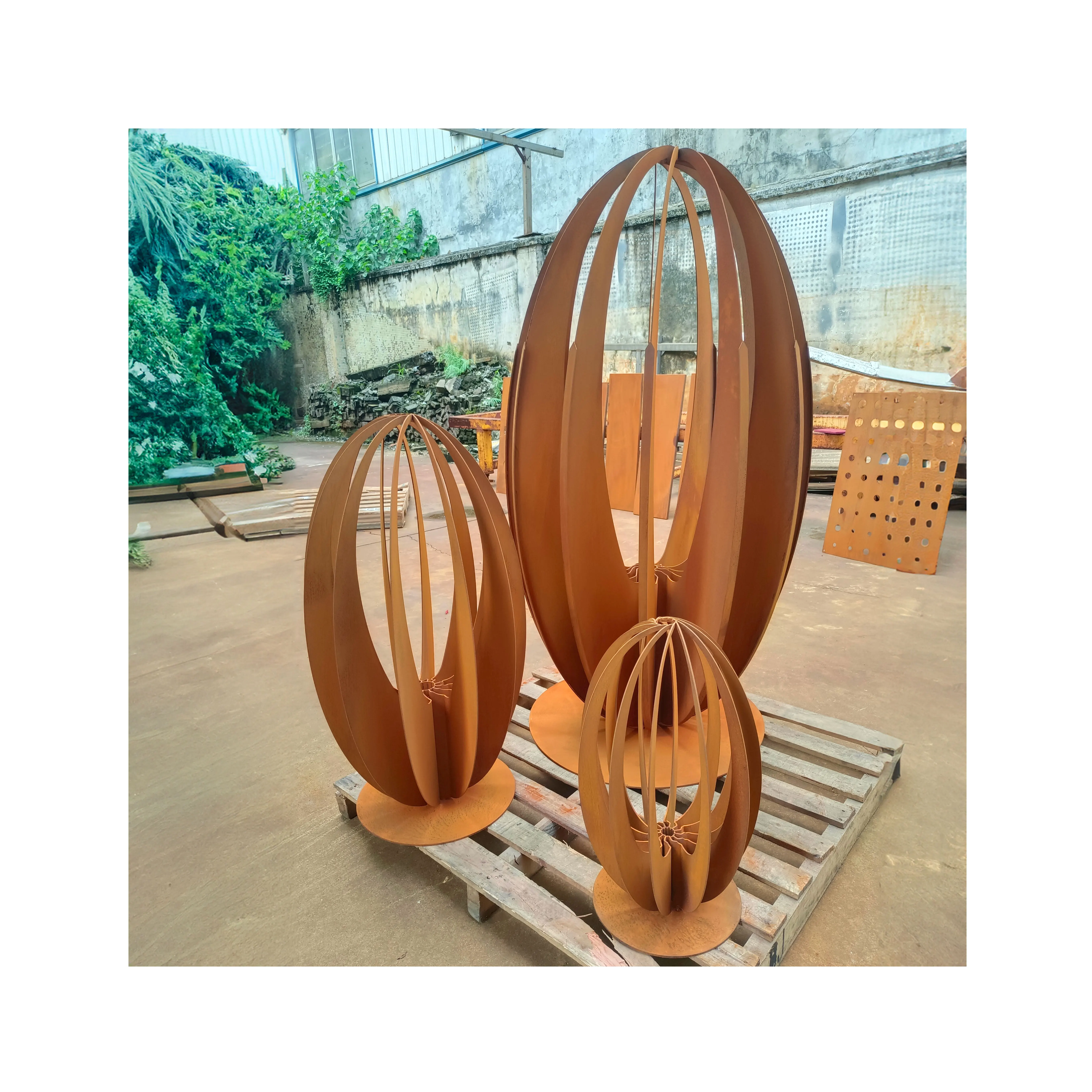 Corten Steel Landscape Outdoor Steel Sculpture Garden Decoration Rusty Natural Finish