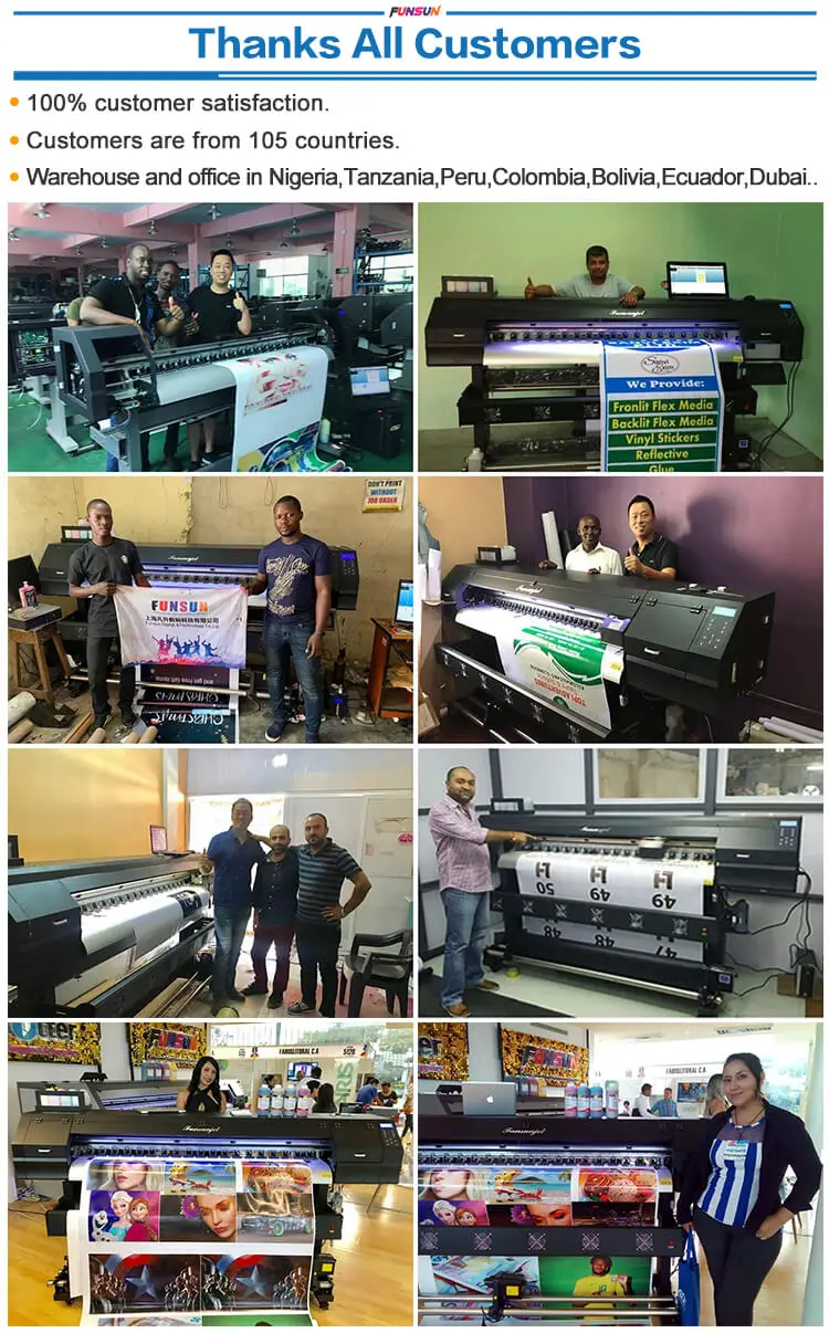 Funsun XP600 Inkjet Printer 1.6m 1.8m 3.2m China Plotter Large Format Poster Canvas Vinyl Wrap Eco Solvent Printer