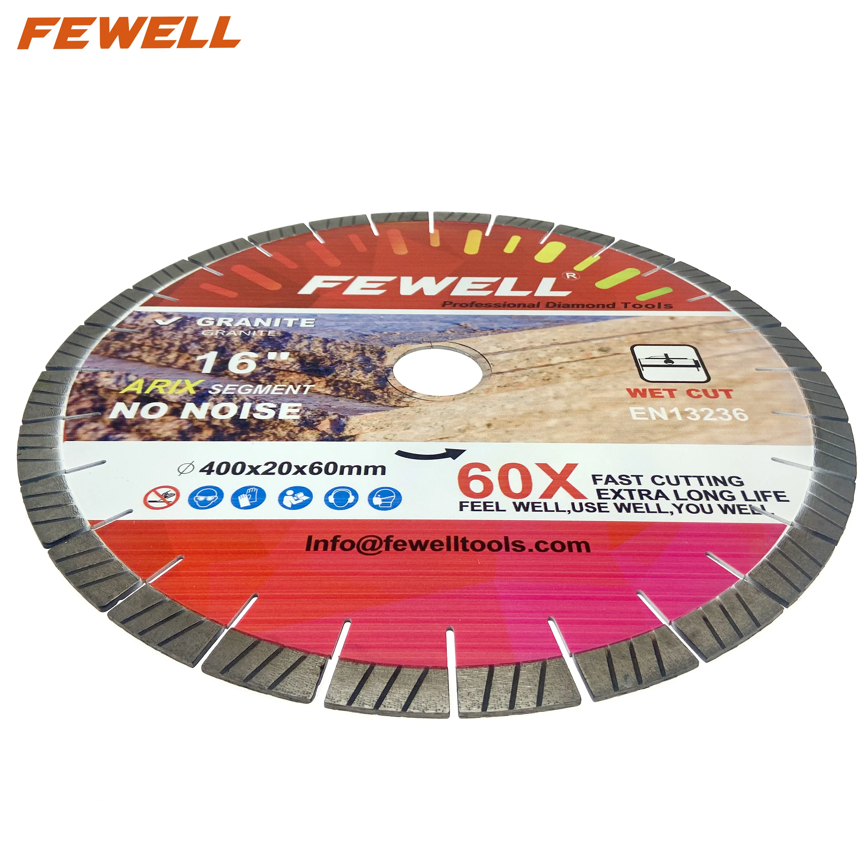 16inch 400*20*60/50mm Silver Brazed arix segments turbo silent steel core tools diamond disc saw blade for cutting hard granite