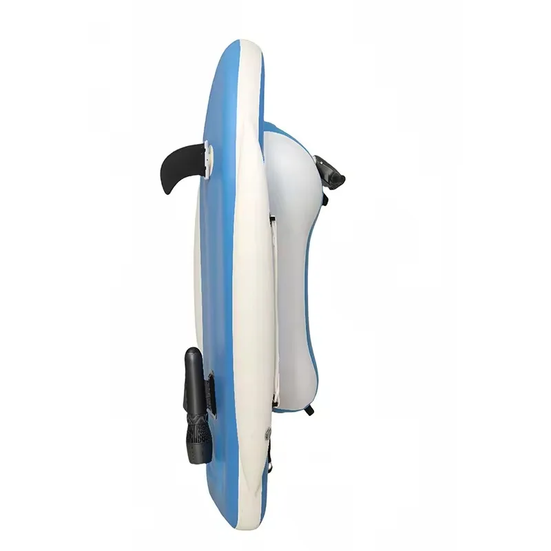 CAMORO Remote Control Electric Motorized Inflatable Jet Ski Boat Water Floating Motor Boat with Electric Underwater Scooter