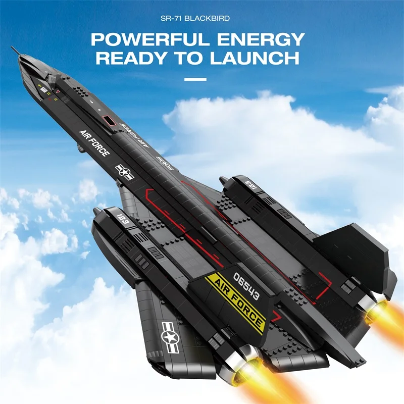 Reobrix 33041 SR-71 Blackbird Building Blocks Air Force Jet-Powered Bricks Toy for Military Fans 1775pcs+ Building Model