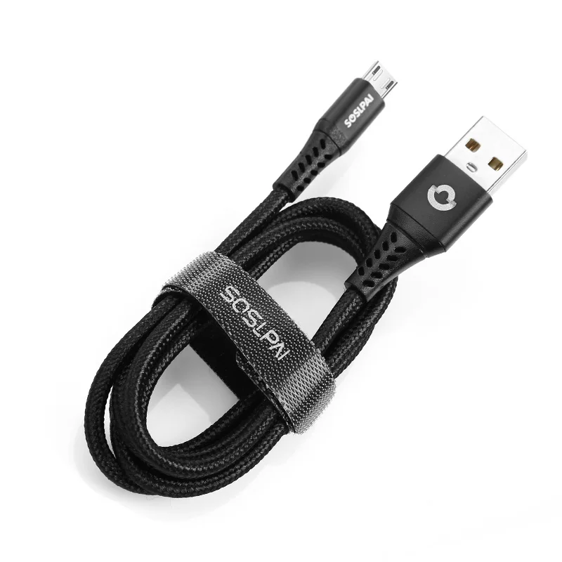 Free Shipping wholesale micro phone usb charger cable nylon fabric braided 2.1a micro usb charging cable for android