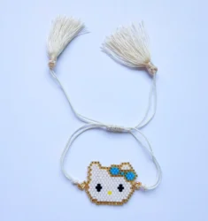Newest Simple Trendy Cute Fashion Charm Miyuki Beads Hello kitty Love Shape Crystal Bracelet Jewelry Adjustable Tassel