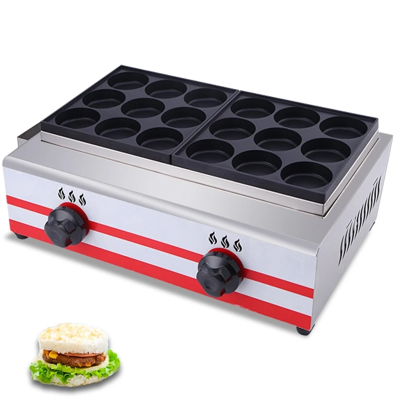 Hot Sales Snack Machines Bread Pancake Machine Non-stick Coating Egg Burger Machine Commercial Gas Telur Burger Maker