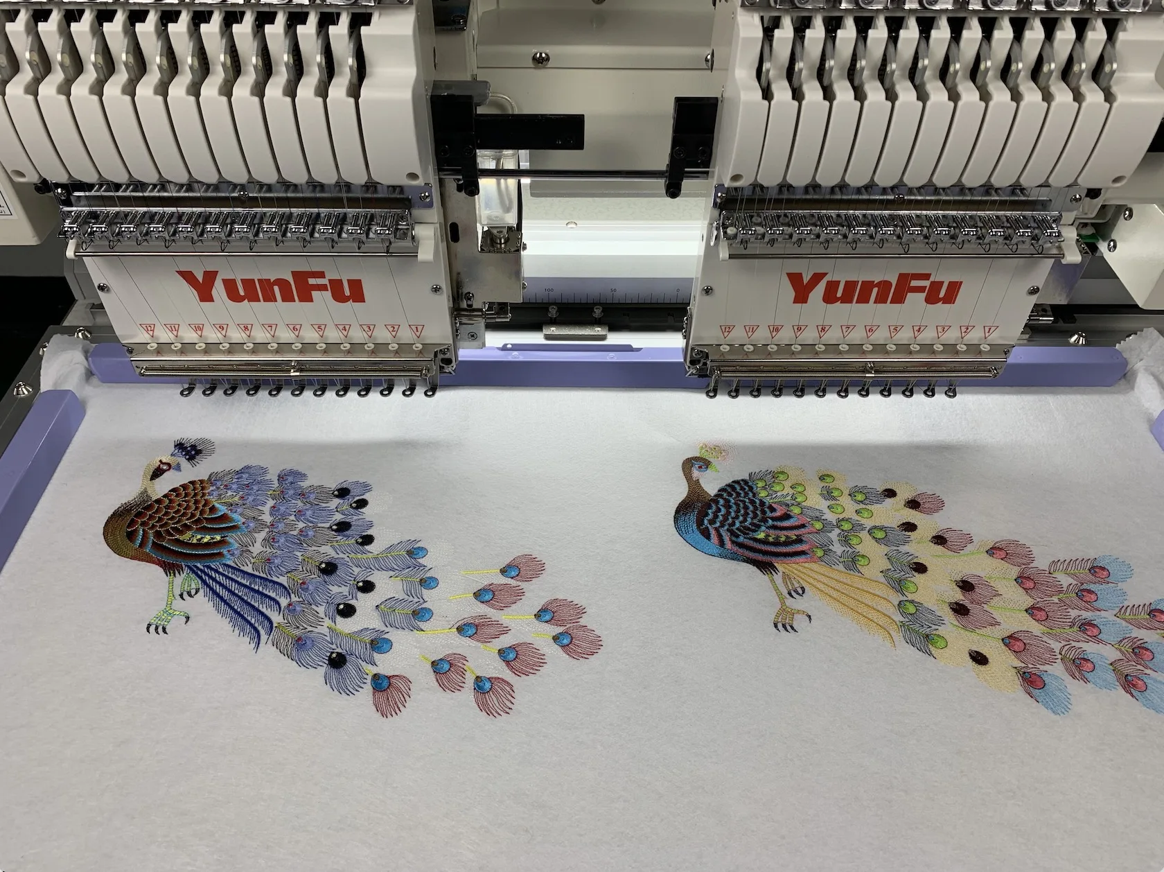 YunFu 2 heads 12 15 needles t shirt embroidery machine hsw janome embroidery sewing machine