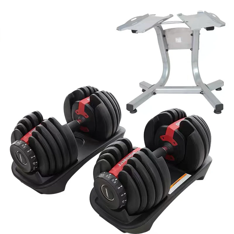 2021 Latest Free Weight 90 lbs adjustable dumbells Fitness Equipment Set in kg and lbs