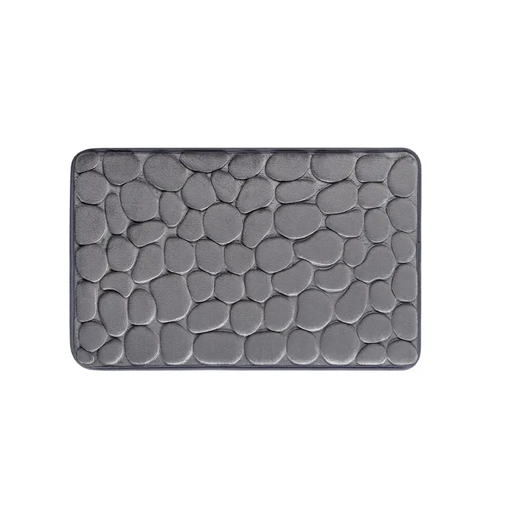 customized waterproof plain embossed memory foam bathroom rug carpet