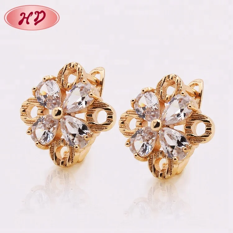 Openwork Diamond 18 K Gold Drop Vintage Hoop Fancy Earring sets Wholesale Earings For Women Jewelry