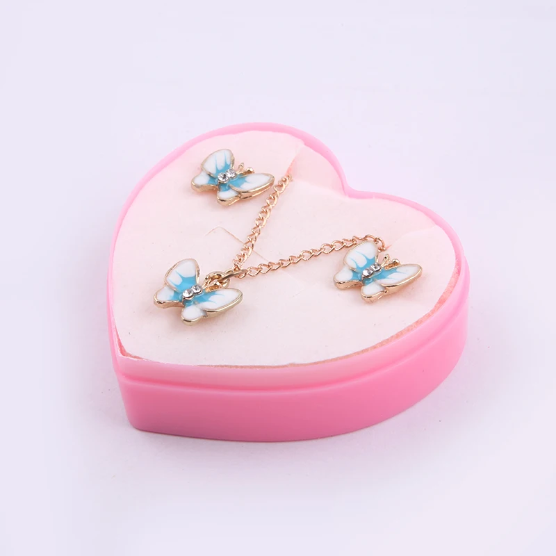 JOJO Factory Fashion Custom Ins Style Fairy Noble Enamel Rhinestones Butterfly Earring Necklace Ladies Jewelry Set