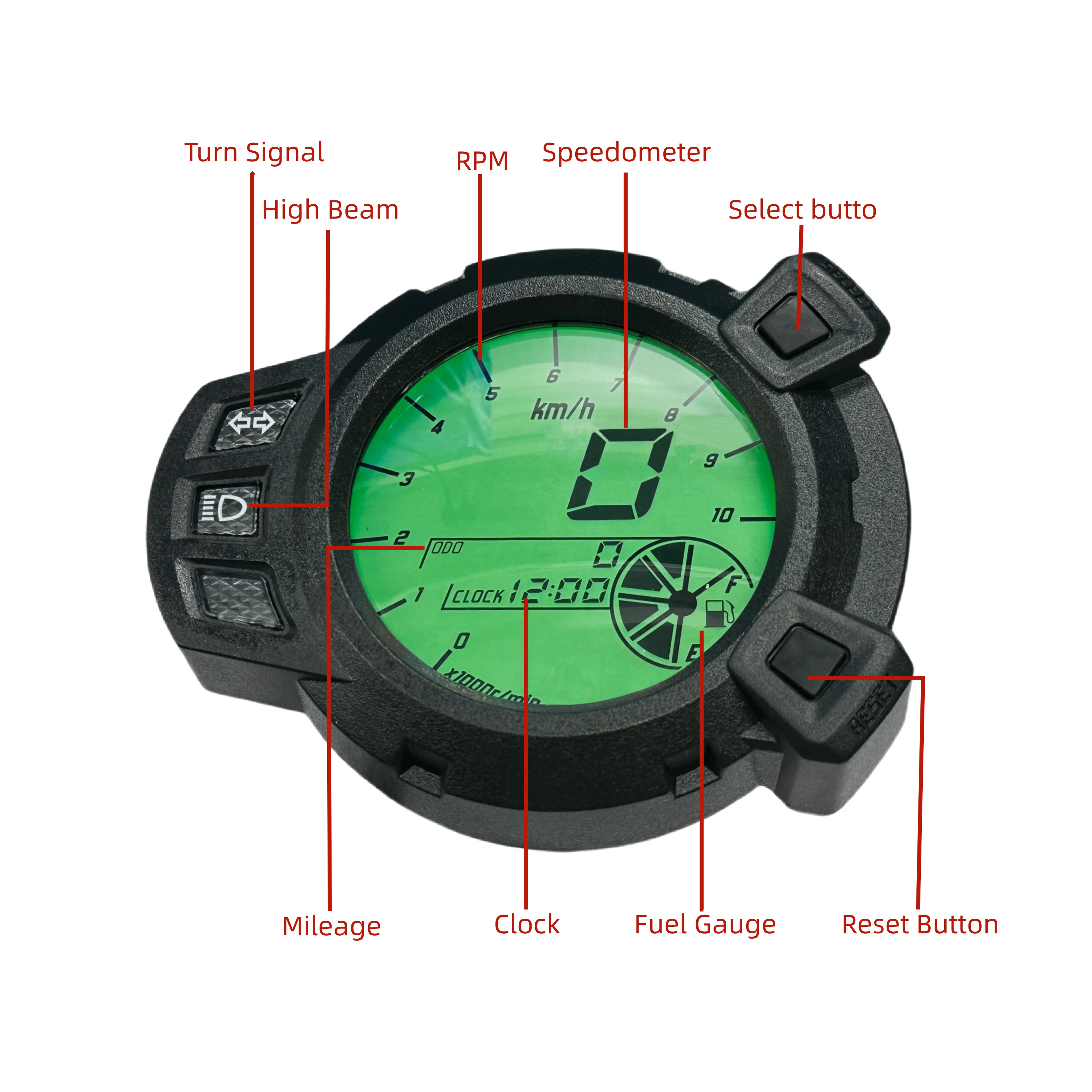 Speedometers for International Markets lcd display motorcycle tachometer for 125 zuma bws ym yamaha
