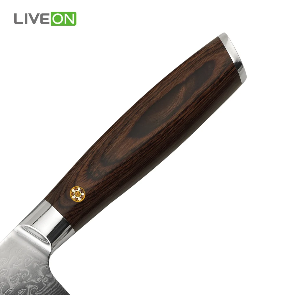 Professional 67 layers Damascus Kitchen Nakiri Knife with Pakka Wood Handle