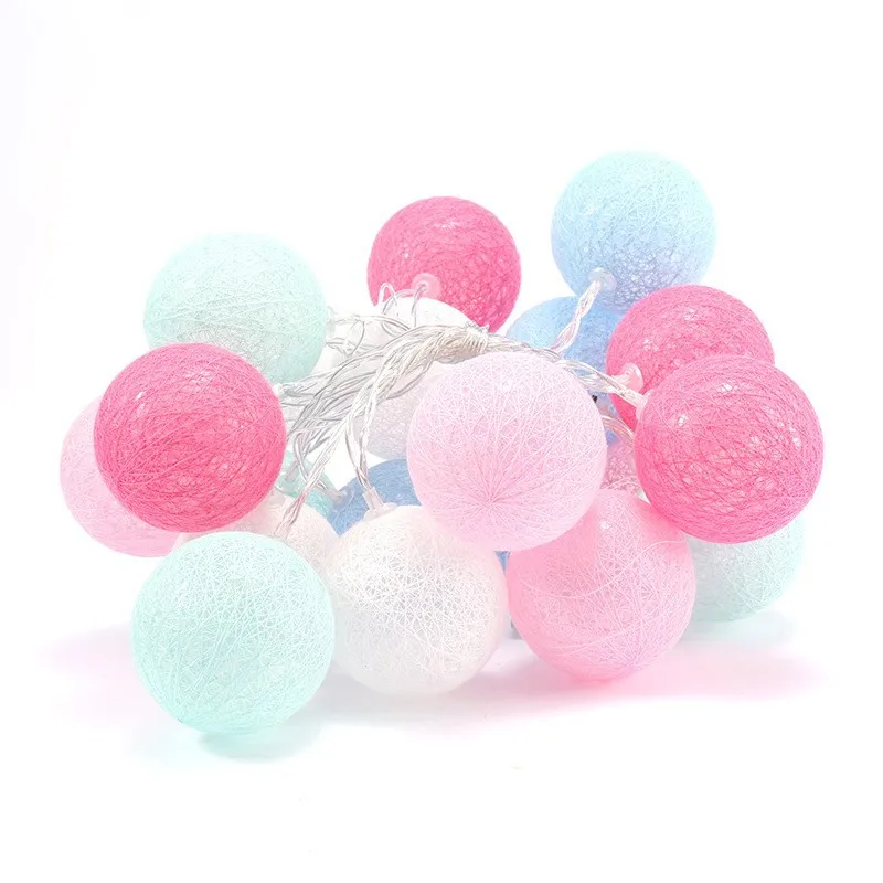 Christmas Trees Decorations Colorful Ball LED Lights led Cotton Ball Fairy Lights outdoor indoor decoration