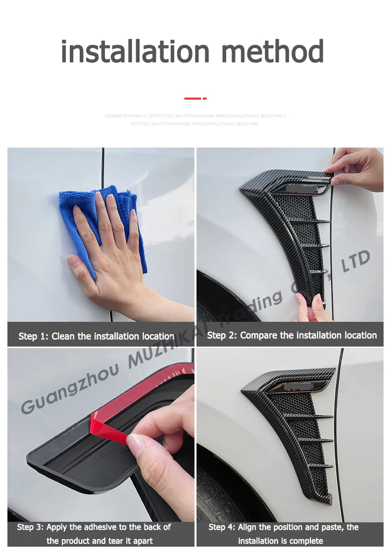 New patented products Auto Side Vent car Side Fender Vent Trim for Toyota