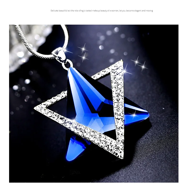 Korean fashion six points star pendant long necklace autumn and winter sweater chain