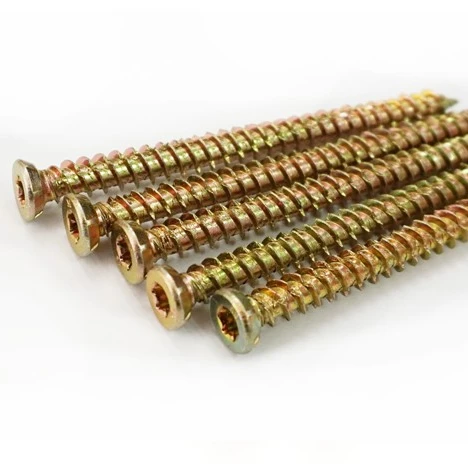 Good quality and Cheaper price Yellow zinc plated window frame screws/ Torx 30 flat head concrete screws
